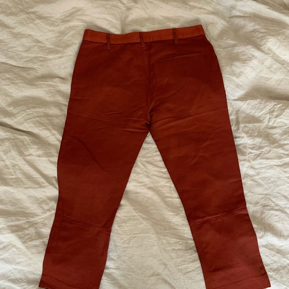 Ann Demuelemeester vintage red linen cropped wide leg pants - Picture 2 of 10